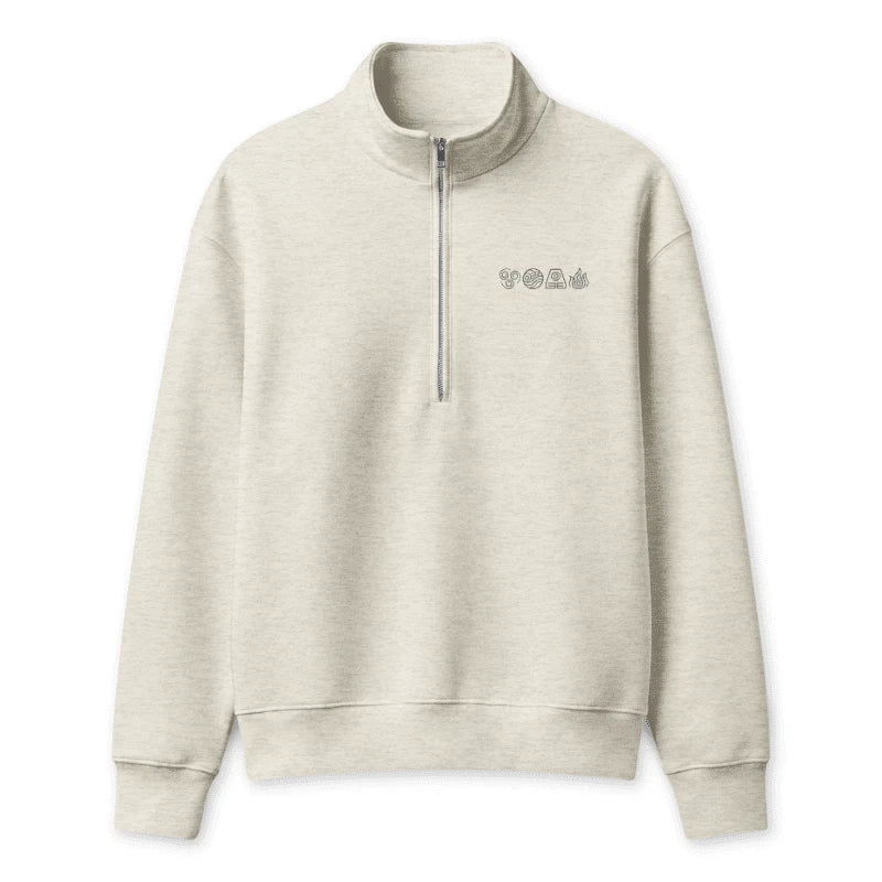 Avatar: The Last Airbender - Appa & Elements Minimalist Quarter-Zip Sweatshirt