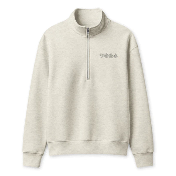 Avatar: The Last Airbender - Appa & Elements Minimalist Quarter-Zip Sweatshirt