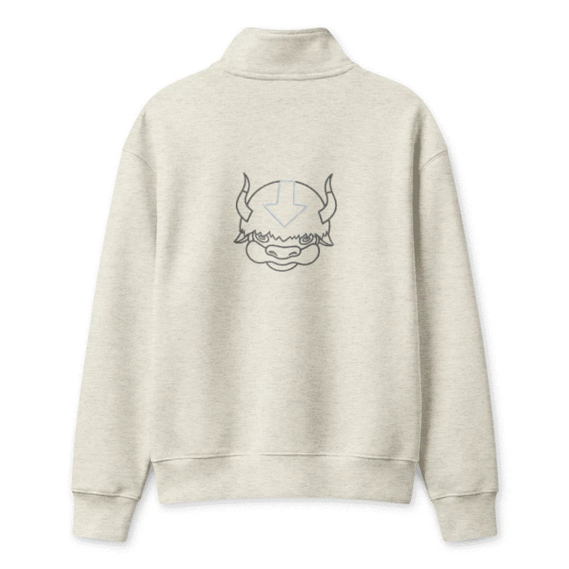 Avatar: The Last Airbender - Appa & Elements Minimalist Quarter-Zip Sweatshirt
