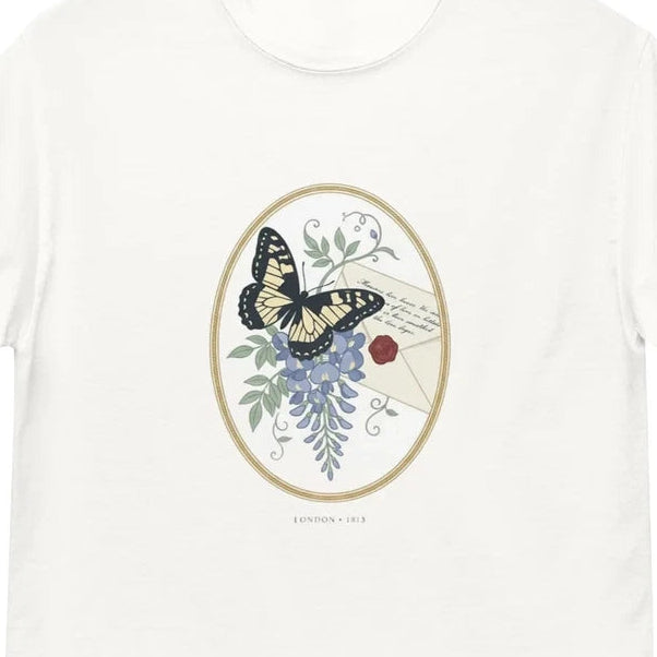 Bridgerton Butterfly Wisteria Letter Regency Era Boxy T-Shirt Graphic Tee